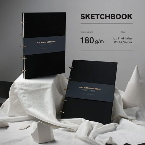 كراسة رسم للفنان بول روبنز، كراسة رسم ممتازة للرسم الحلزوني، 11.69 * 8.27 بوصة 180 جرامًا للمتر المربع 40 ورقة، كراسة رسم بغلاف مقوى للوسائط المختلطة للفنانين والهواة in Kuwait