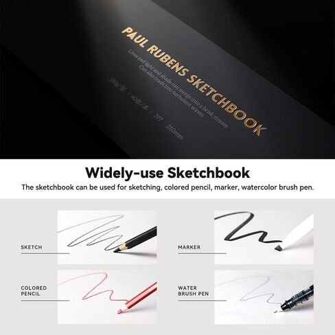 كراسة رسم للفنان بول روبنز، كراسة رسم ممتازة للرسم الحلزوني، 11.69 * 8.27 بوصة 180 جرامًا للمتر المربع 40 ورقة، كراسة رسم بغلاف مقوى للوسائط المختلطة للفنانين والهواة in Kuwait