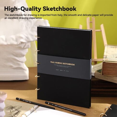 كراسة رسم للفنان بول روبنز، كراسة رسم ممتازة للرسم الحلزوني، 11.69 * 8.27 بوصة 180 جرامًا للمتر المربع 40 ورقة، كراسة رسم بغلاف مقوى للوسائط المختلطة للفنانين والهواة in Kuwait