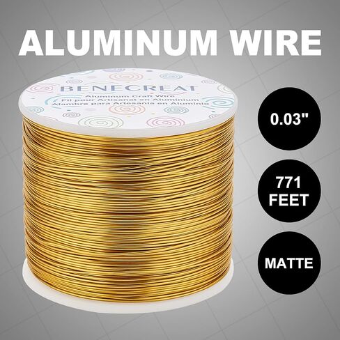 BENECREAT 754FT Matte Jewelry Craft Wire 20 Gauge Tarnish Resistant Aluminum Wire for Beading Necklace Jewelry Making, Coconut Brown in Saudi Arabia