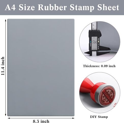 Tondiamo 3 Pcs Laser Rubber Stamp Sheet, Light Gray in Saudi Arabia