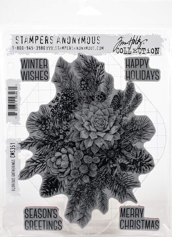 Tim Holtz - مجموعة طوابع Anon Cling RBBR GLOR GATHR ، التجمعات الرائعة مع شبكة ، متنوعة in Saudi Arabia