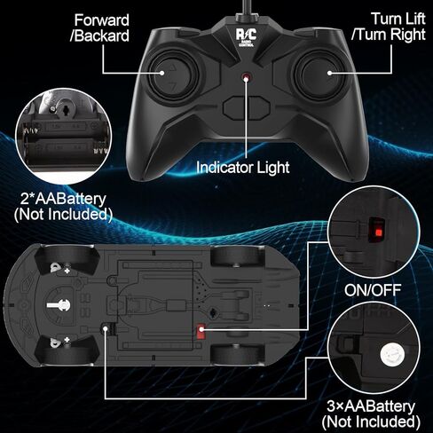 سيارة تحكم عن بعد، ألعاب سيارات سباق مضيئة بمقياس 1/22، سيارة RC للأطفال مع أضواء LED رائعة، ألعاب سيارات هواية RC هدايا عيد ميلاد لعمر 3 4 5 6 7 8 سنوات للأولاد والبنات in Kuwait