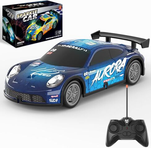 سيارة تحكم عن بعد، ألعاب سيارات سباق مضيئة بمقياس 1/22، سيارة RC للأطفال مع أضواء LED رائعة، ألعاب سيارات هواية RC هدايا عيد ميلاد لعمر 3 4 5 6 7 8 سنوات للأولاد والبنات in Kuwait