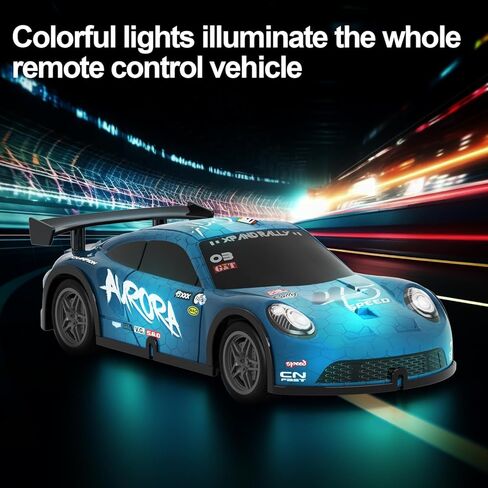 سيارة تحكم عن بعد، ألعاب سيارات سباق مضيئة بمقياس 1/22، سيارة RC للأطفال مع أضواء LED رائعة، ألعاب سيارات هواية RC هدايا عيد ميلاد لعمر 3 4 5 6 7 8 سنوات للأولاد والبنات in Kuwait