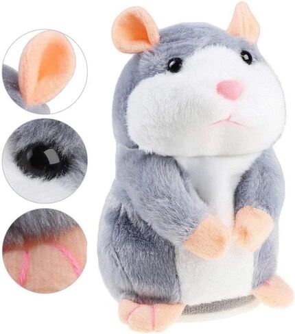 Eocolz Talking Hamster Repeats What You Say Mimicry Pet Plush Buddy Electronic Mouse Interactive Toy Funny Kids Stuffed Toys Children Early Learning for Girl and Boy (Brown) in Kuwait