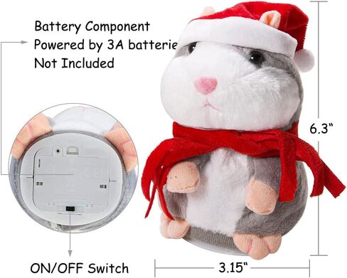 Eocolz Talking Hamster Repeats What You Say Mimicry Pet Plush Buddy Electronic Mouse Interactive Toy Funny Kids Stuffed Toys Children Early Learning for Girl and Boy (Brown) in Kuwait