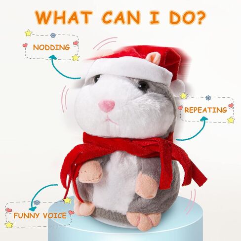 Eocolz Talking Hamster Repeats What You Say Mimicry Pet Plush Buddy Electronic Mouse Interactive Toy Funny Kids Stuffed Toys Children Early Learning for Girl and Boy (Brown) in Kuwait