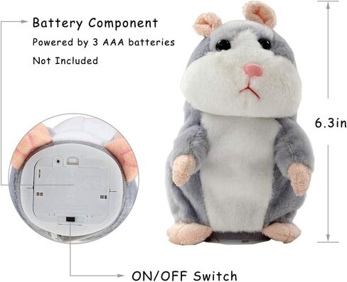 Eocolz Talking Hamster Repeats What You Say Mimicry Pet Plush Buddy Electronic Mouse Interactive Toy Funny Kids Stuffed Toys Children Early Learning for Girl and Boy (Brown) in Kuwait