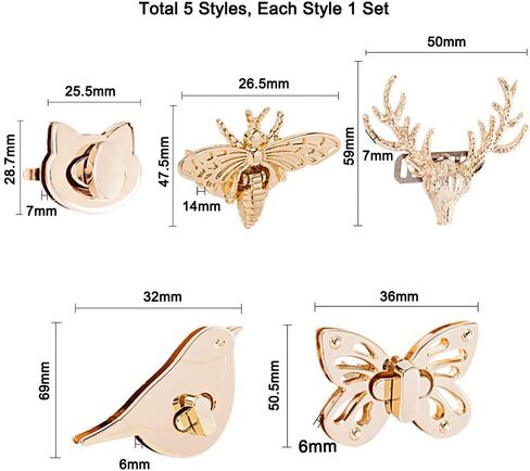 PH PandaHall 6 Sets Alloy Twist Bag Lock Golden Purse Turn Lock Alloy Purse Twist Lock Cat Oval Bag Turn Buckles Purse Catch Clasps for Leathercraft Accessory DIY Shoulder Bag Handbag Purse Making in Kuwait