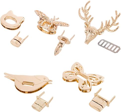 PH PandaHall 6 Sets Alloy Twist Bag Lock Golden Purse Turn Lock Alloy Purse Twist Lock Cat Oval Bag Turn Buckles Purse Catch Clasps for Leathercraft Accessory DIY Shoulder Bag Handbag Purse Making in Kuwait