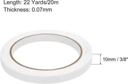 MECCANIXITY Double-Sided Tape 1/2 Inch x 22 Yards for Arts, Crafts, Photography, Scrapbooking, Tear-by-Hand, Paper Backing, Pack of 3 in Kuwait