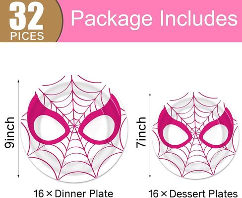 اتش بي ايه في اف اي اتش ان بي جي لوازم حفلات اعياد الميلاد بتصميم عنكبوت جوست - 32 قطعة من اطباق العنكبوت الزهرية لمستلزمات حفلات البنات in Kuwait