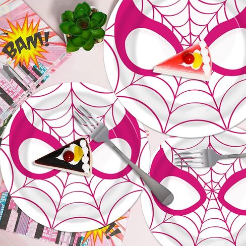 اتش بي ايه في اف اي اتش ان بي جي لوازم حفلات اعياد الميلاد بتصميم عنكبوت جوست - 32 قطعة من اطباق العنكبوت الزهرية لمستلزمات حفلات البنات in Kuwait