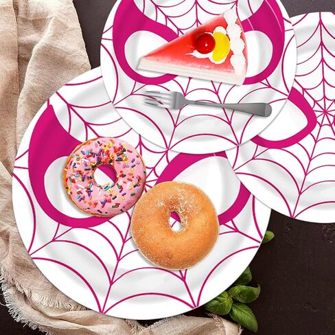 اتش بي ايه في اف اي اتش ان بي جي لوازم حفلات اعياد الميلاد بتصميم عنكبوت جوست - 32 قطعة من اطباق العنكبوت الزهرية لمستلزمات حفلات البنات in Kuwait