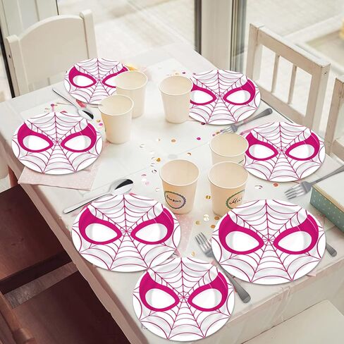 اتش بي ايه في اف اي اتش ان بي جي لوازم حفلات اعياد الميلاد بتصميم عنكبوت جوست - 32 قطعة من اطباق العنكبوت الزهرية لمستلزمات حفلات البنات in Kuwait