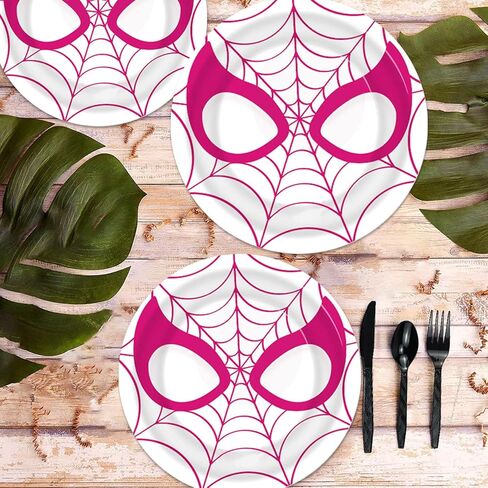 اتش بي ايه في اف اي اتش ان بي جي لوازم حفلات اعياد الميلاد بتصميم عنكبوت جوست - 32 قطعة من اطباق العنكبوت الزهرية لمستلزمات حفلات البنات in Kuwait