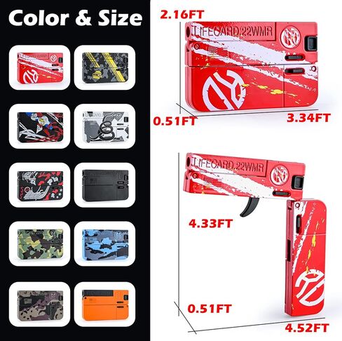 Life Card Toy Pistol Foldable Blaster Transforming Toys Shooting Gun Darts Guns Set for 5 6 7 8 Year Old Boys Gift Gold Line in Kuwait