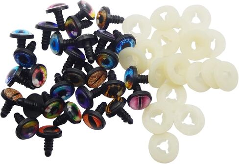 16 زوجًا من عيون السلامة الكبيرة مقاس 14 مم و16 مم من JJGQAZ لعيون الحيوانات المحشوة من أميجورومي وعيون كروشيه مصنوعة يدويًا من الدمى والدب ومستلزمات صناعة الدمى (14 مم) in Kuwait