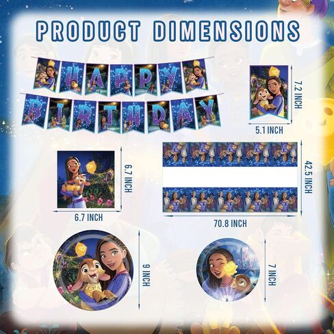 Wish Party Supplies, Tableware Plates and Napkins Tablecloth Banner Birthday Party Decoration in Kuwait