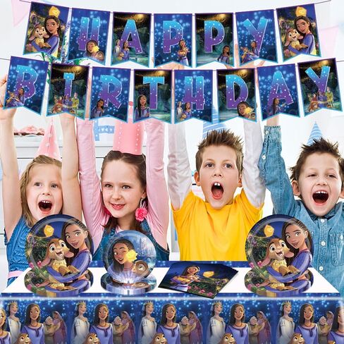 Wish Party Supplies, Tableware Plates and Napkins Tablecloth Banner Birthday Party Decoration in Kuwait