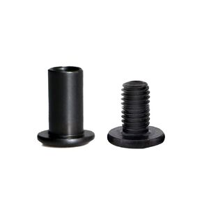 Aopin Scrapbook Photo Albums Screw Post Fit for 5/16"(8mm) Hole Dia, Male M6x10mm Belt Buckle Binding Bolts for Binding Leather Saddles Purses Belt Repair Carbon Steel Spraying, Black, 10 Sets