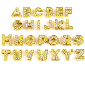 AUEAR 52 Pack Silver A-Z 8mm Full Rhinestone Slide Charms Crystal Alphabet Letter Charm Alloy for Bracelets Necklace Wristbands DIY Jewelry Making in Kuwait