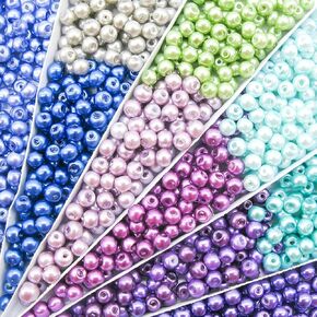 TOAOB 1000pcs 4mm Pearl Beads Multi Colors Loose Round Glass Pearl Beads Spacer Beads for DIY Craft Necklaces Bracelets Jewelry Making