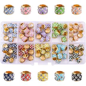 100 قطعة تشكيلة كريستال حجر الراين تمهيد الخرز الأوروبي ثقب كبير رونديل سحر سوار ثعبان سلسلة الخرز مع لون معدني مطلي لمستلزمات صنع المجوهرات (3 صفوف مختلطة 11 مم، أنبوب فضي) in Kuwait