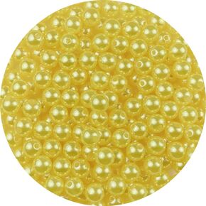 Pearl Beads, 4000 Pcs Craft Beads Loose Pearls 3mm Round Spacer Beads for Earring Bracelet Necklace Key Chains Jewelry DIY Craft Making,Decoration and Vase Filler(Beige)