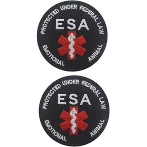 Military Morale Patches, Protected Under Federal Law ESA Emotional Support Animal Badges Tactical Emblem Hook and Loop Appliques for Jacket Clothing Handbag Shoes Caps, 2 Pieces