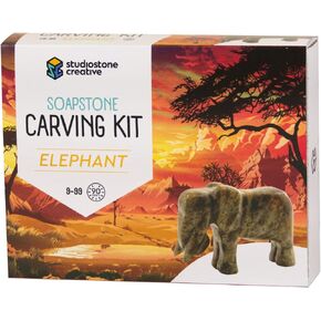 مجموعة نحت حجر الصابون الإبداعي على شكل فيل من ستوديو ستون للفنون والحرف اليدوية للأطفال البالغين in Kuwait
