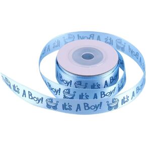 Polyester Ribbon, Ribbon 10Yards Blue Baby Shower Christening Party Favor Gift Decoration IT IS A BOY GIRL, Crafting (Blue)