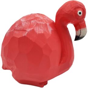 ARSTRIA مصنوع يدويًا على شكل فلامنغو على شكل خنزير بنك المال صندوق توفير المال، صندوق خشبي للعملات المعدنية، زخرفة سطح المكتب، وعاء توفير التماثيل القابلة للجمع للطلاب هدية لغرفة المعيشة بطول 5.9 بوصة in Kuwait