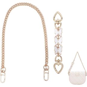 PH PandaHall 2pcs Purse Chain Straps, Pink Butterfly Bag Straps Extender Alloy Curb Chain Bag Straps Handbag Chain Replacement for Crossbody Bags Shoulder Bags Handbags Decoration, 16cm & 40.5cm