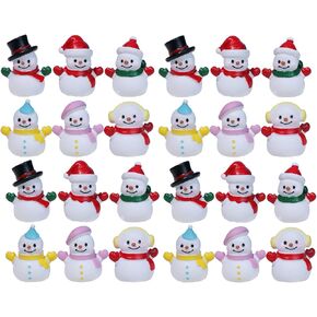 LUOZZY Christmas Miniature Snowman Figurines Resin Snowman Ornament for Micro Landscape Mini Garden Plant Pot Dollhouse Decorations (24)