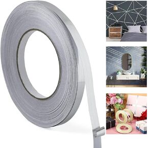 Metalized Mylar Film Tape,Silver Decor Tape,Metalized Mirror Tape for Decorating Wall,Bedrooms,Cars,BoatsTrim,Crafts and Gifts Wrapping(0.2in x 164ft)