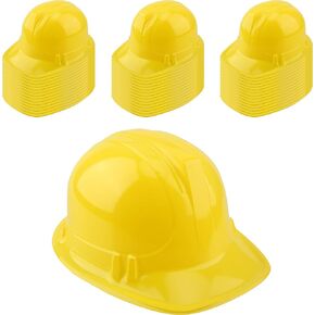 56 Pieces Kids Toy Construction Hats Bulk Plastic Construction Hats Worker Hard Hat for Boys Girls Party Supplies