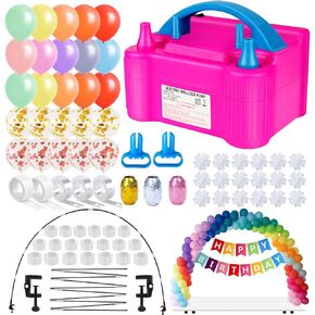 Balloon Pump and Balloon Arch Kit 172Pcs, Portable Balloon Air Pump with 12Ft Balloon Arch Stand and 110Pcs Balloons for Party Decoration Birthday Wedding Christmas Festival in Saudi Arabia