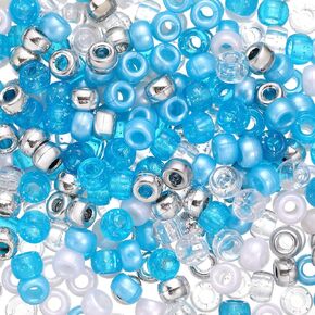 Nosiny 1000 Pcs Pony Beads 6 x 9 mm Plastic Barrel Hair Beads for Braids for Girls Beads for Jewelry Making DIY Crafts Hair Braiding Opaque(Fresh Colors)