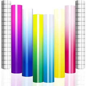 Cold Color Changing Vinyl for Cricut, Permanent Adhesive Vinyl 6 Sheets-12" x 10" Cold Color Changing Vinyl & 2 Transfer Tape Sheets for Craft Cutter, Self Adhesive Vinyl for Cricut (Cold Changing) in Kuwait