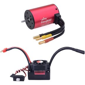 بديل KingVal 3660 2600KV عمود محرك بدون فرشاة مقاوم للماء 3.175 مم مع 60A ESC بدون فرشاة متوافق مع سيارة RC 1/10 in Kuwait