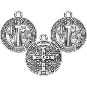SVICCOOKQ St Benedict Medal,100pcs Saint Benedict Medal,Medalla de San Benito Metal 0.94 x 0.79 Inch Protection from Evil Pendant Christmas Gifts for Women Men Jewelry Making. in Kuwait