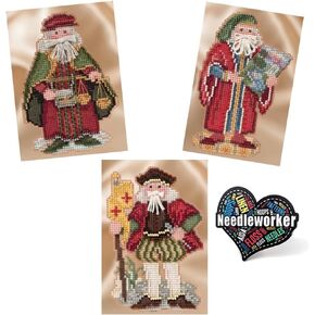 Mill Hill Renaissance Santa Bundle (2016) Set of 3 Beaded Cross Stitch Kits Including Venice, Florence and Genoa Plus Decorative 'Needleworker' Sticker in Kuwait