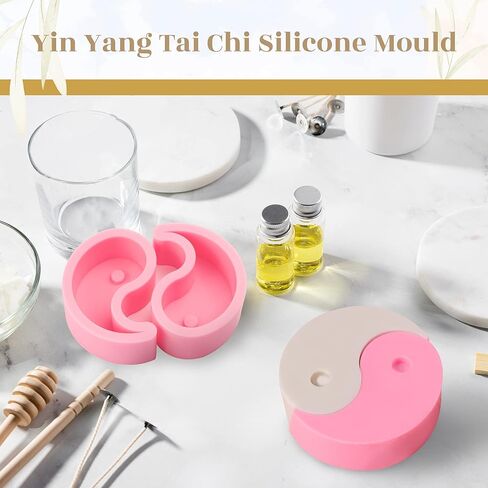 ONNPNN Tai Chi سيليكون العفن، قالب شمعة يين يانغ، قوالب راتنج ايبوكسي رمز تاي تشي، قالب فوندانت، إبداعي يين يانغ صناعة يدوية لتزيين الهدايا in Kuwait