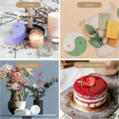 ONNPNN Tai Chi سيليكون العفن، قالب شمعة يين يانغ، قوالب راتنج ايبوكسي رمز تاي تشي، قالب فوندانت، إبداعي يين يانغ صناعة يدوية لتزيين الهدايا in Kuwait