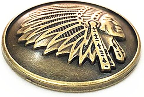 3pcs Heavy Brass Handmade DIY Southeast Tribal Indian Chief Head Leathercraft Saddles Bridle Concho for Purse Handbag Belt Screw Back (Antique Gold) in Kuwait