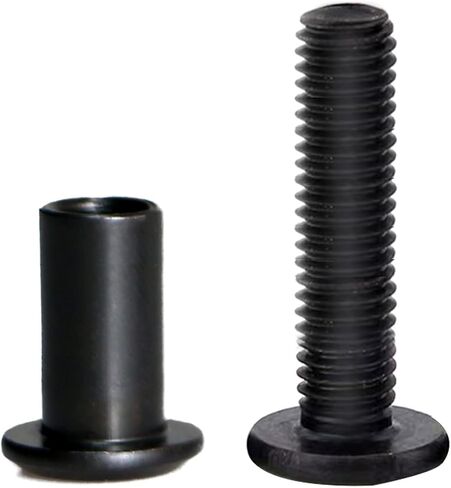 Aopin Scrapbook Photo Albums Screw Post Fit for 5/16"(8mm) Hole Dia, Male M6x10mm Belt Buckle Binding Bolts for Binding Leather Saddles Purses Belt Repair Carbon Steel Spraying, Black, 10 Sets in Saudi Arabia