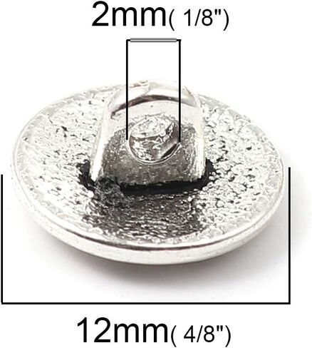 10PC Metal Sewing Shank Buttons, Antiqued Copper Spray Painted Blue Flower Pattern Round Button 15mm(5/8") in Kuwait