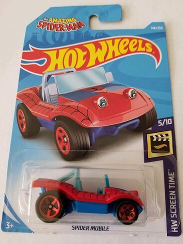 Hot Wheels 2019 The Amazing Spider-Man Hw Screen Time: Spider-Mobile (Red/Blue) in Saudi Arabia